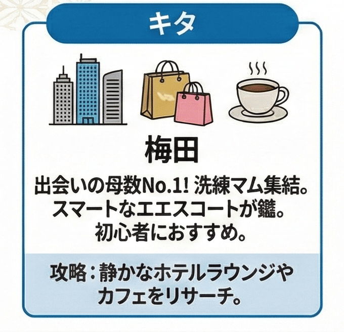 梅田(大阪駅)|出会いの母数が圧倒的に多い