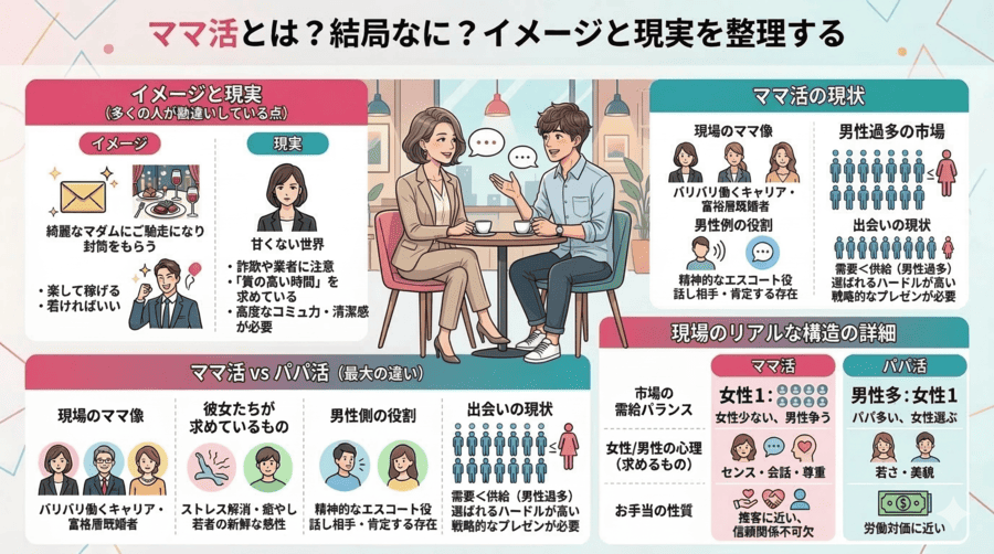 ママ活とは？結局なに？イメージと現実を整理する
