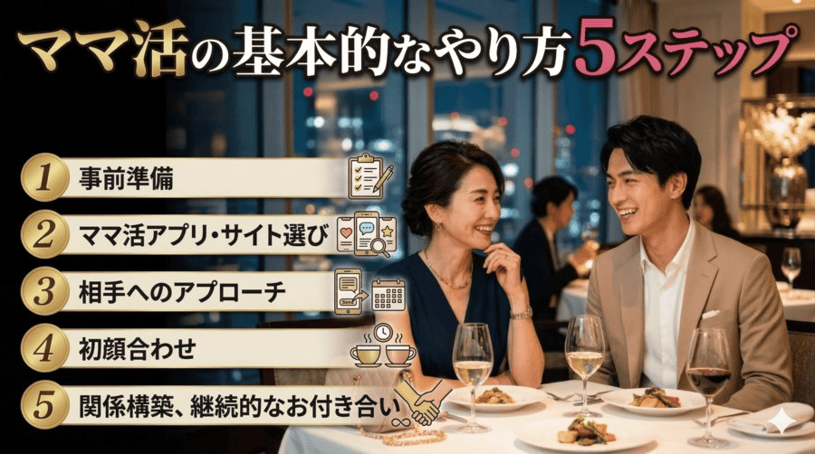ママ活の基本的なやり方5ステップ
