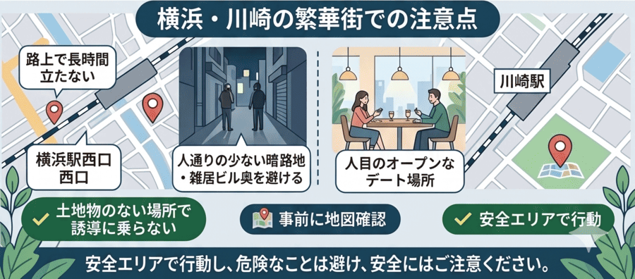 横浜・川崎の繁華街で気をつけるポイント