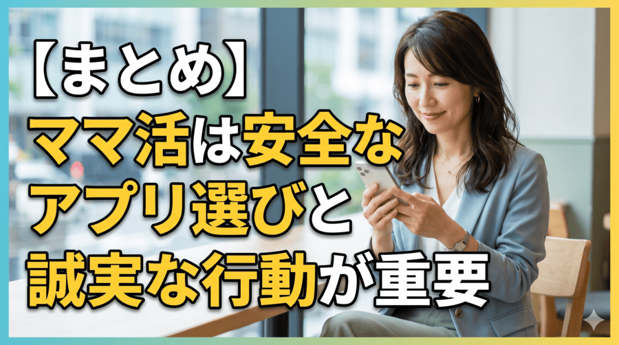 【まとめ】ママ活は安全なアプリ選びと誠実な行動が重要