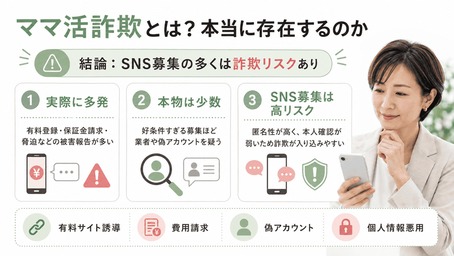 ママ活詐欺とは？本当に存在するのか