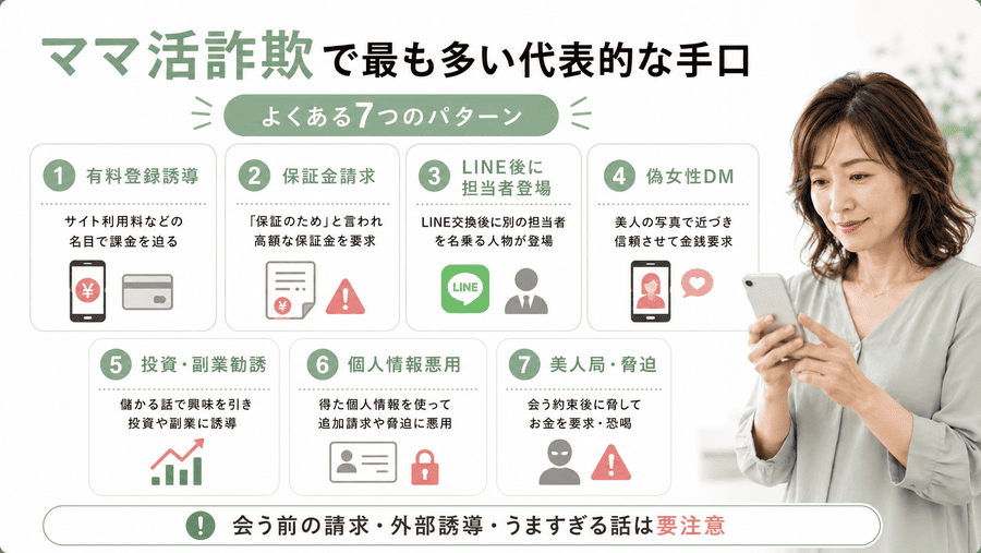 ママ活詐欺で最も多い代表的な手口