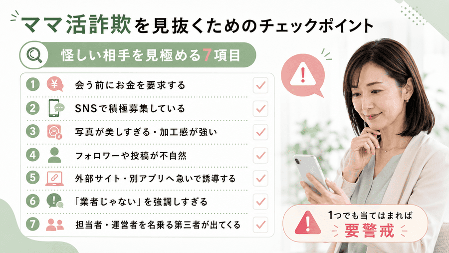 ママ活詐欺を見抜くためのチェックポイント