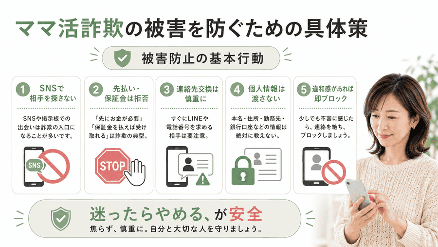 ママ活詐欺の被害を防ぐための具体策