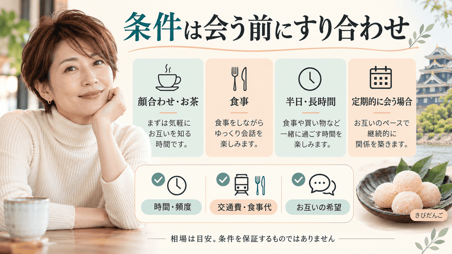 岡山のママ活の条件・相場はどれくらい?