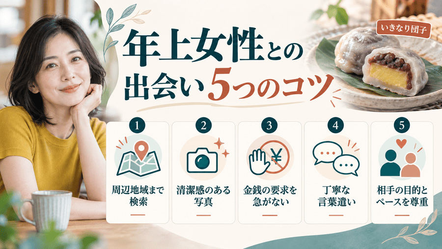 熊本で年上女性との出会いにつなげる5つのコツ